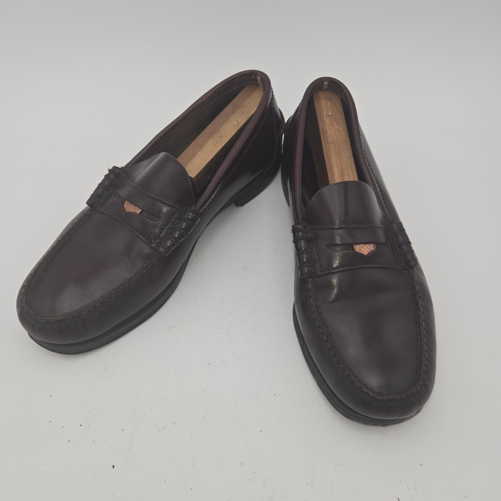 Florsheim Men's Burgundy Leather Penny Loafers Slip on Dress Shoes 10D USA VTG‎